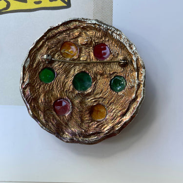 1980s Circle Cabochon Brooch Jewelry Bloomers and Frocks